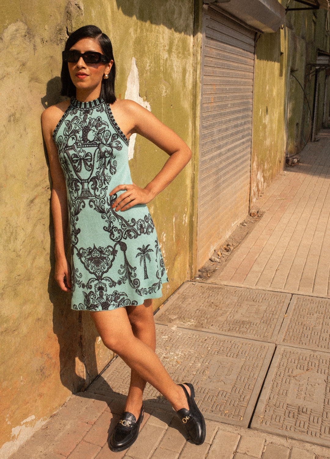 Azul Jade Knit Halter Mini