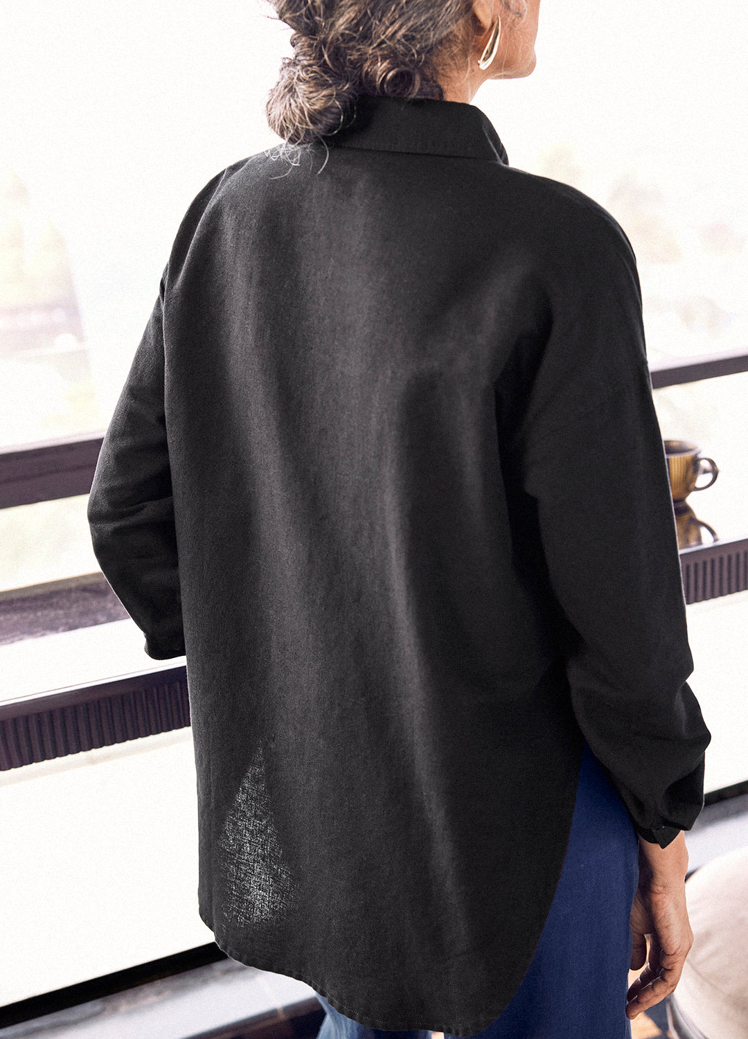 Nutan Linen Shirt In Coal