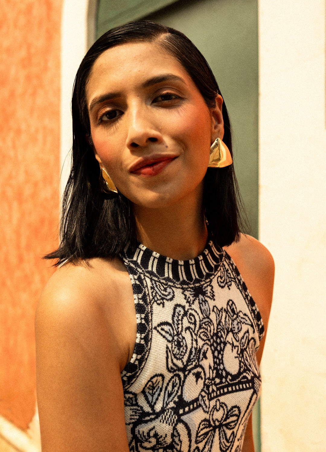 Azul Blue Knit Halter Mini