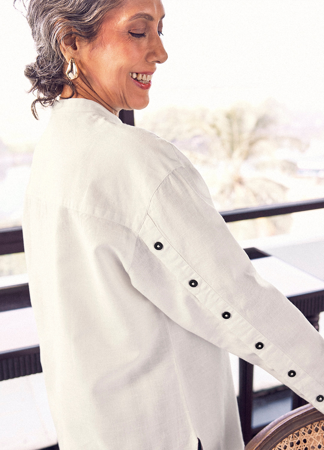 Nargis Linen Shirt In Ivory