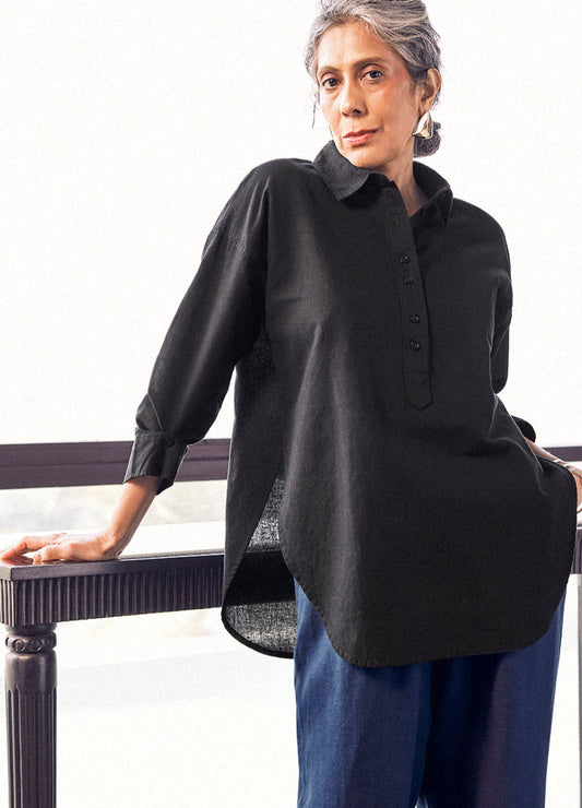 Nutan Linen Shirt In Coal