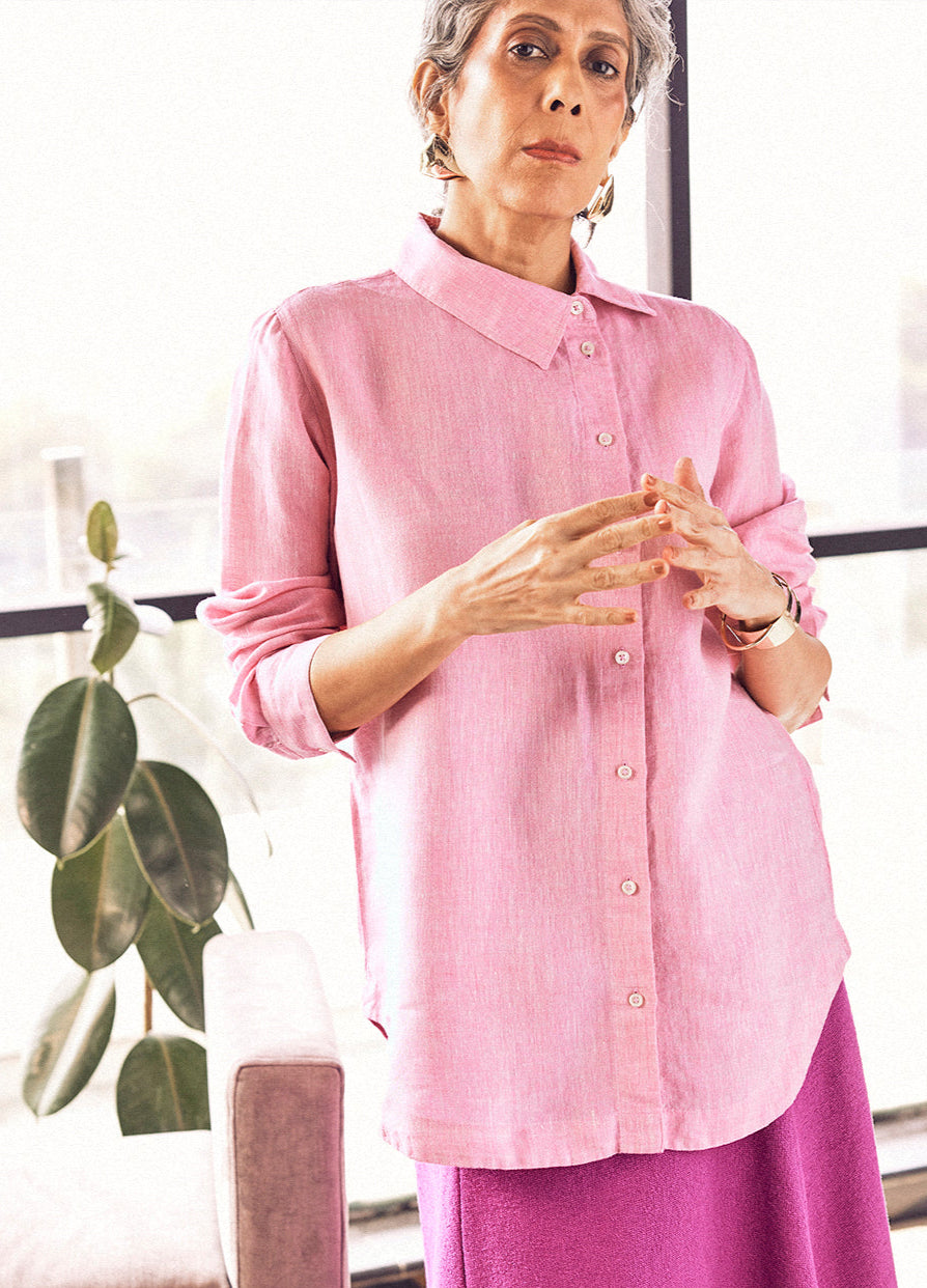 Sharmila Linen Shirt In Blush