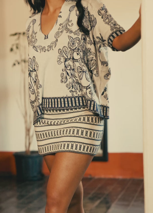 Azul Blue Reversible Mini Skirt